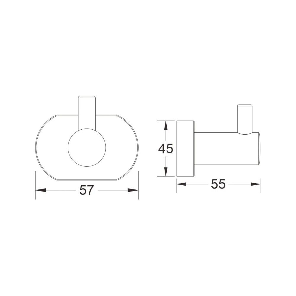 Крючок для ванной комнаты BELZ B90505-1, вороненая сталь