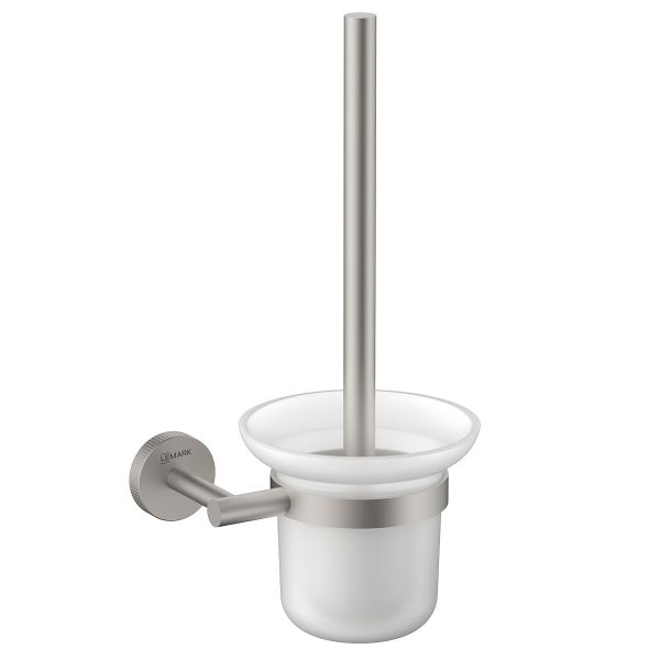 Ёршик для унитаза Lemark BELUGA подвесной, сталь, стекло, брашированный никель (LMA-8021S-BN)