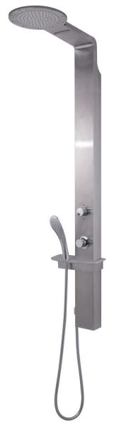 Gedy G-WELLNESS 02, многофункциональная душевая панель с термостатом, цвет нержавеющая сталь