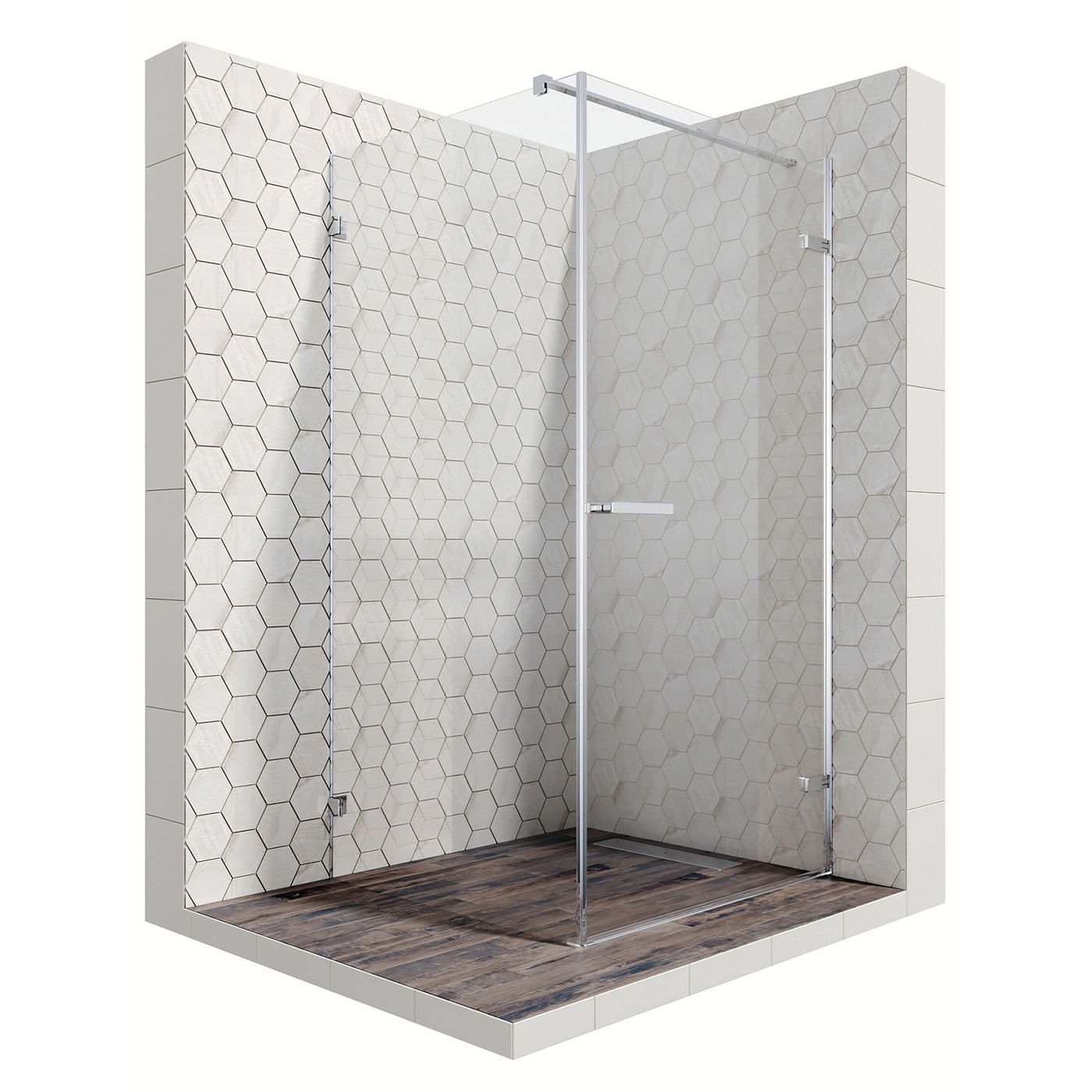 Душевой уголок Ambassador Abner 10011101R-MA1, квадратный, точечный трап, 90х90