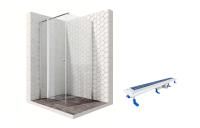 Душевой уголок Ambassador Nord 13011105-ST9, квадратный, линейный трап, 90х90