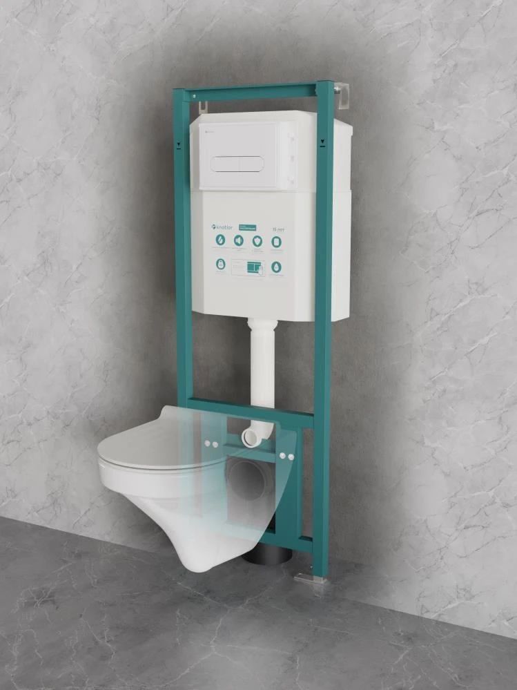 Инсталляция для подвесного унитаза Knotlor ISWC401FG, бирюзовый
