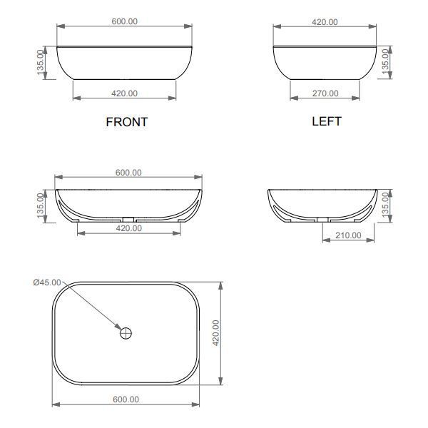Раковина GSG Easy 60 белый