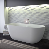 Ванна, KNIEF, Lotus, ширина, мм-1700, глубина, мм-750, высота, мм-630, тип установки-отдельностоящий, форма-овальная, с щелевым сливом переливом click-clack, диаметр слива, мм-52, материал-K-Stone, цвет-белый матовый