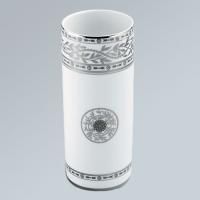 THG MARQUISE BLANC DECOR PLATINE Ваза керамическая, настольная, декор платина, цвет белый