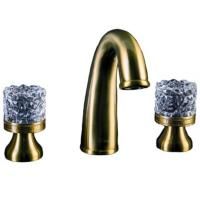 Смеситель для раковины на 3 отверстия CRYSTAL, бронза_Комплект