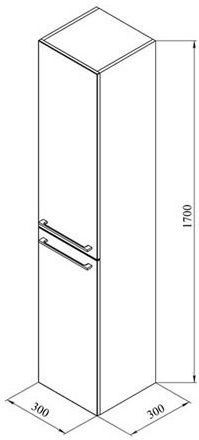 Шкаф-пенал De Aqua Тока 1S БК 30 L белый