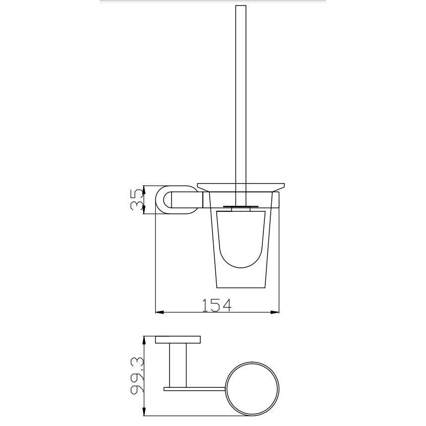 Ершик для унитаза Rav Slezak YUKON YUA0500CMAT, черный, артикул YUA0500CMAT