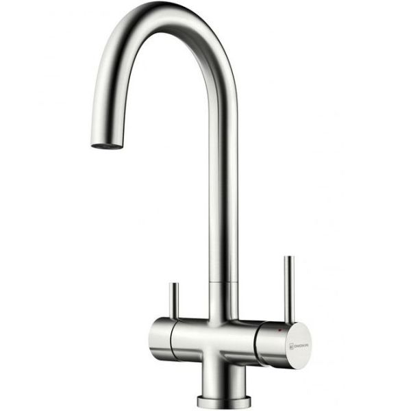 Смеситель для кухни, OMOIKIRI, Akita, тип открывания воды-однорычажный, тип регулирования воды-керамический картридж, монтаж-на раковину/столешницу, отверстия для монтажа-1, высота, мм-405, вынос излива, мм-195, тип излива-поворотный, тип подводки-гибкая,