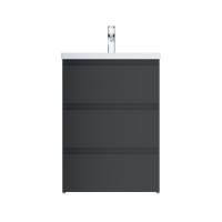 M91FSX0602GM GEM S, База под раковину, напольная, 60 см, 3 ящика, графит матовый M91FSX0602GM GEM S, База под раковину, напольная, 60 см, 3 ящика, графит матовый