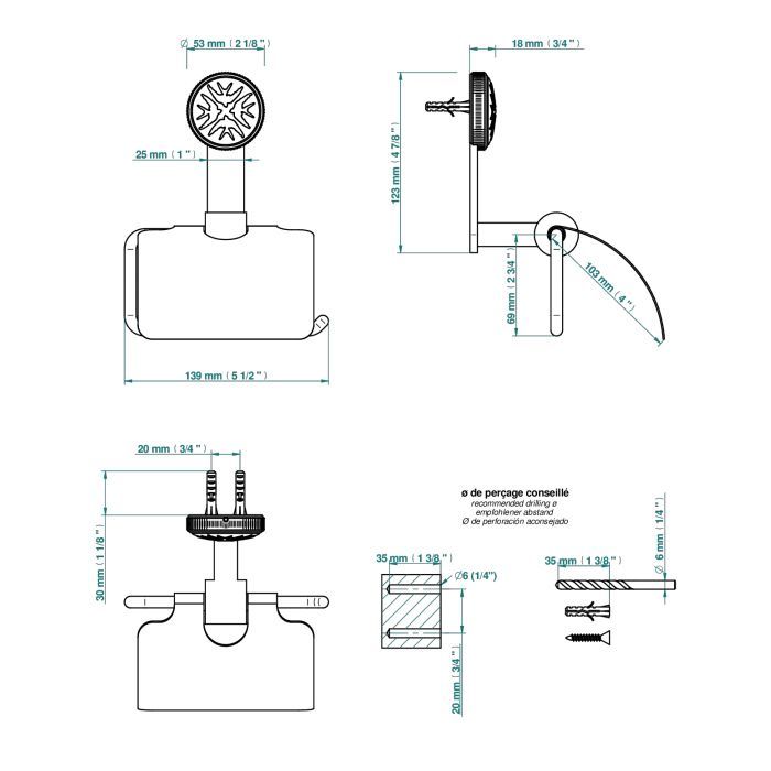 THG HIRONDELLES GOLD STAMPED Держатель туалетной бумаги, цвет хром