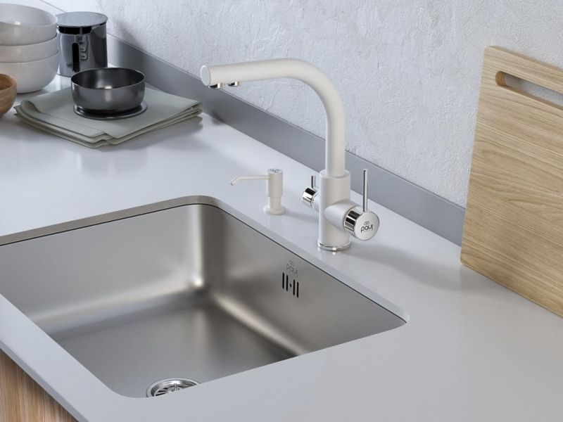 Смеситель для кухни Paulmark Essen Es213011-431 Белый матовый