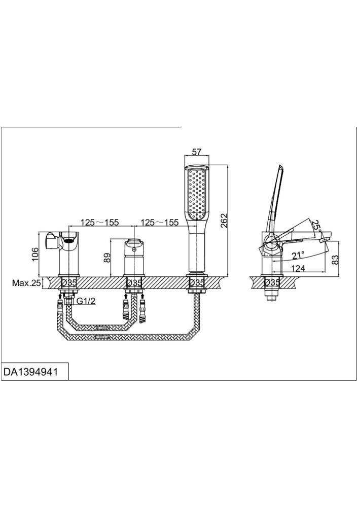 Смеситель для ванны DK Rhein Marx (DA1394941), артикул DA1394941