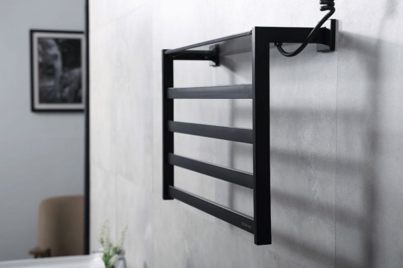 Электрический полотенцесушитель Black&White Universe 580х350 N-333B с полкой Черный