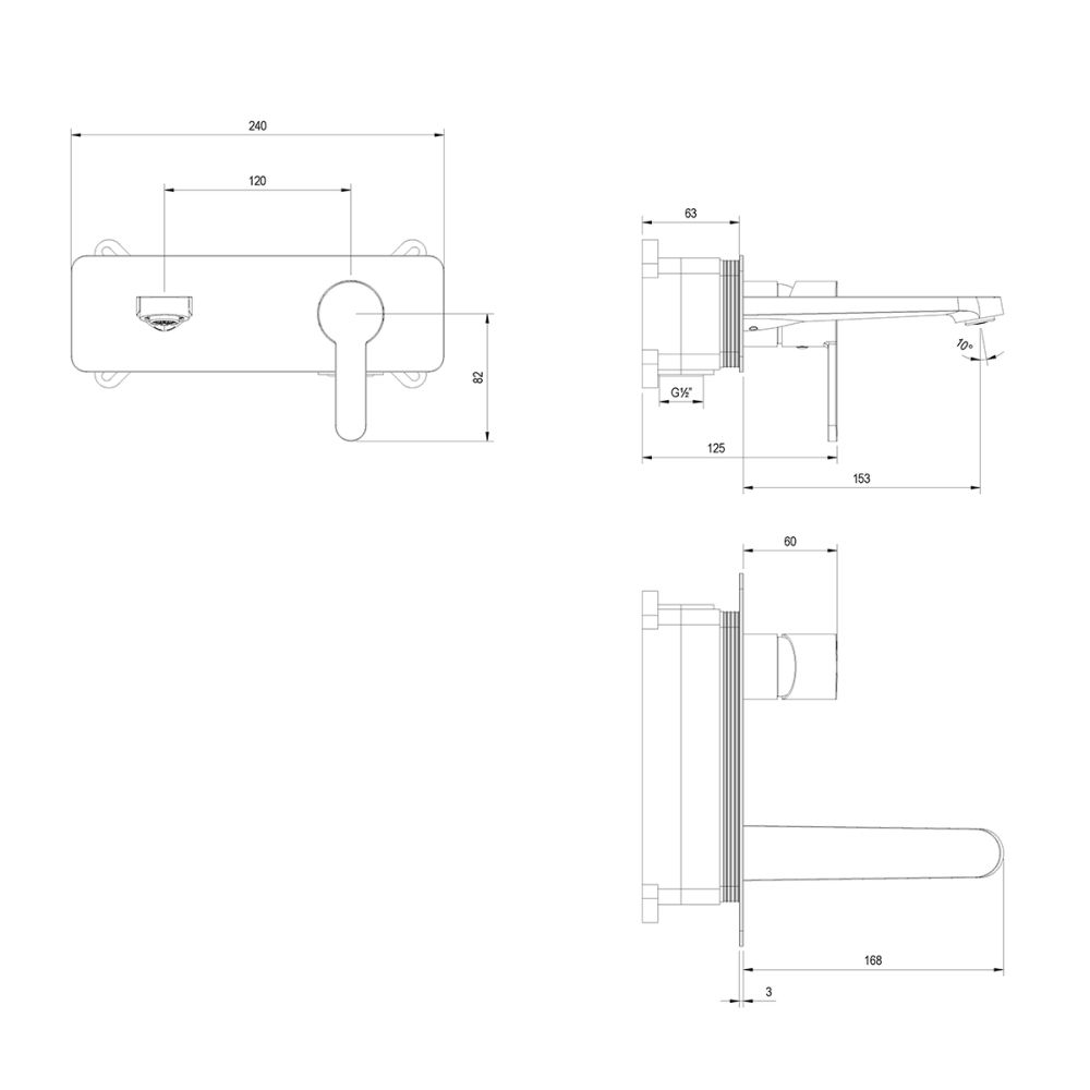 Смеситель Lemark Ladoga для раковины встраиваемый (LMF-0733B-BL), артикул LMF-0733B-BL