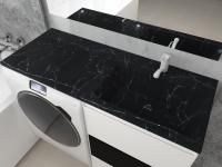 Раковина над стиральной машиной Мадлен 120 правая, черный мрамор