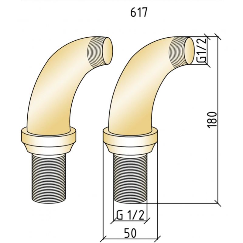 Уголки для смесителя на борт ванны IMPERIALE (пара)