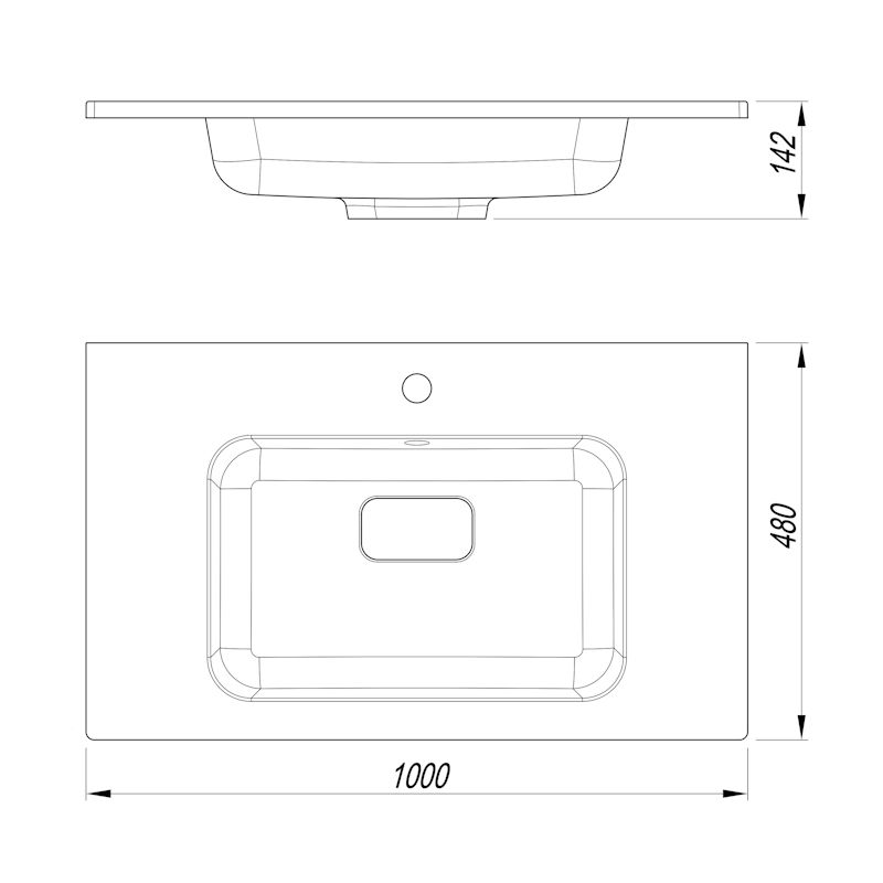 Раковина Florentina Палермо 100 см 10.230.01000.307, серый шёлк, артикул 10.230.01000.307