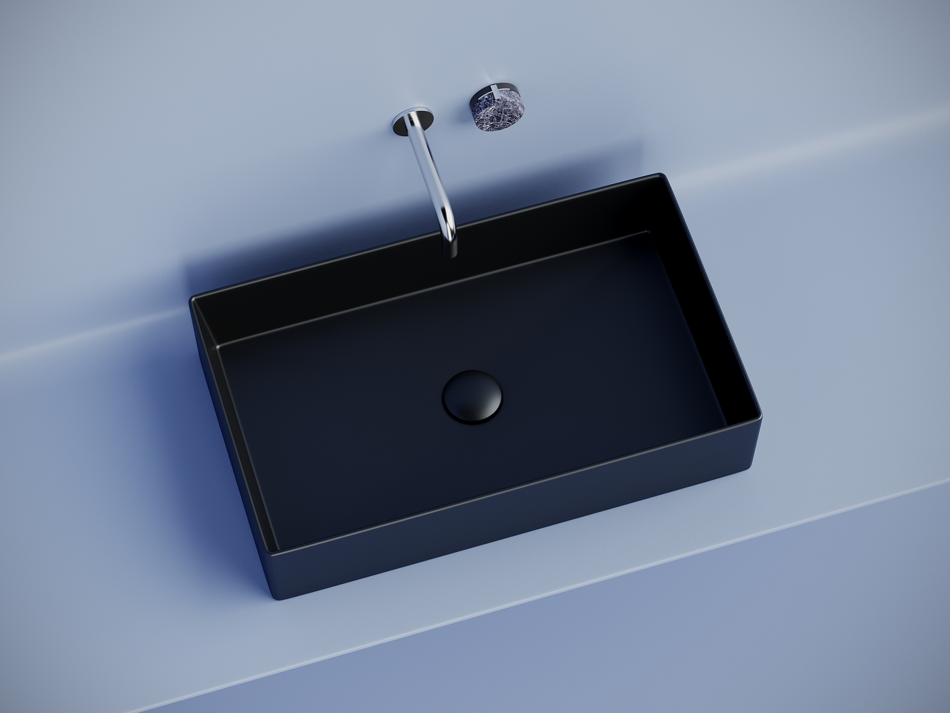 Раковина накладная прямоугольная Элемент (Element) 601x361x130, цвет черный матовый, арт. CN6070MB, артикул CN6070MB