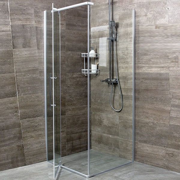 Душевой уголок Erlit 10109H 90x90 профиль Матовый хром стекло прозрачное