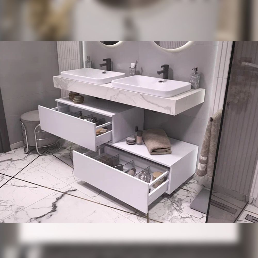 Тумба подвесная без столешницы Velvex Unit tp.UNI.80.1Y белый матовый, 80 см, артикул tp.UNI.80.1Y белый матовый