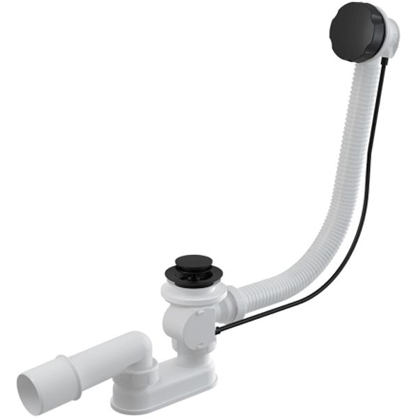 Слив-перелив Alcaplast A55BLACK-80 полуавтомат Черный матовый