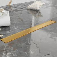 Plumberia Selection Трап душевой PS IN-TILE 6x90 2устор. накладка из нерж.стали, комбинир.затвор с горизонт. Выпуском Ду 50мм,40л/мин, золото браш.