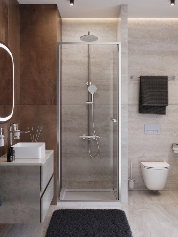 LUX-B-FS-1-100-C-GM Душевая дверь, артикул LUX-B-FS-1-100-C-GM