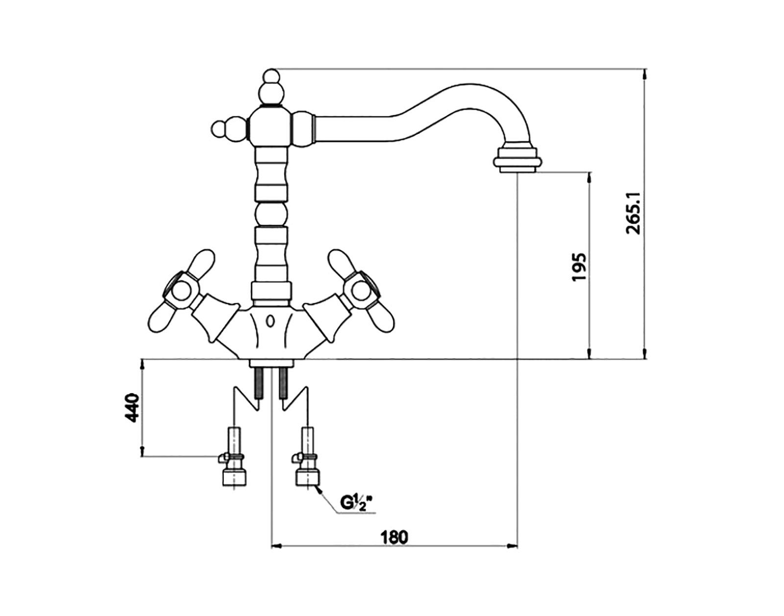 Смеситель для кухни Timo Ritz 0143FK chrome-gold, артикул 0143FK chrome-gold