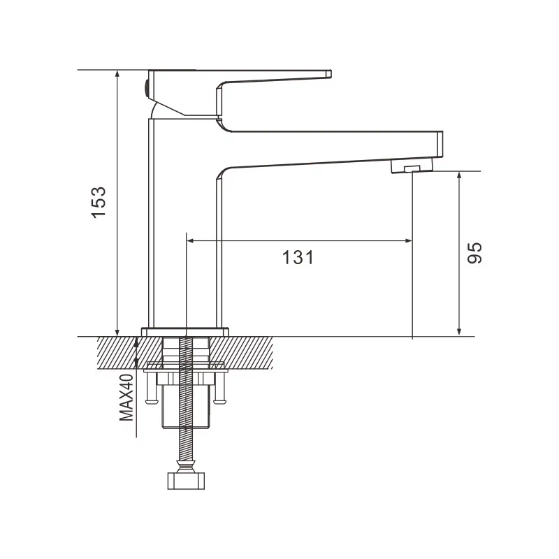 Смеситель для раковины Rose R28H R2801H, черный