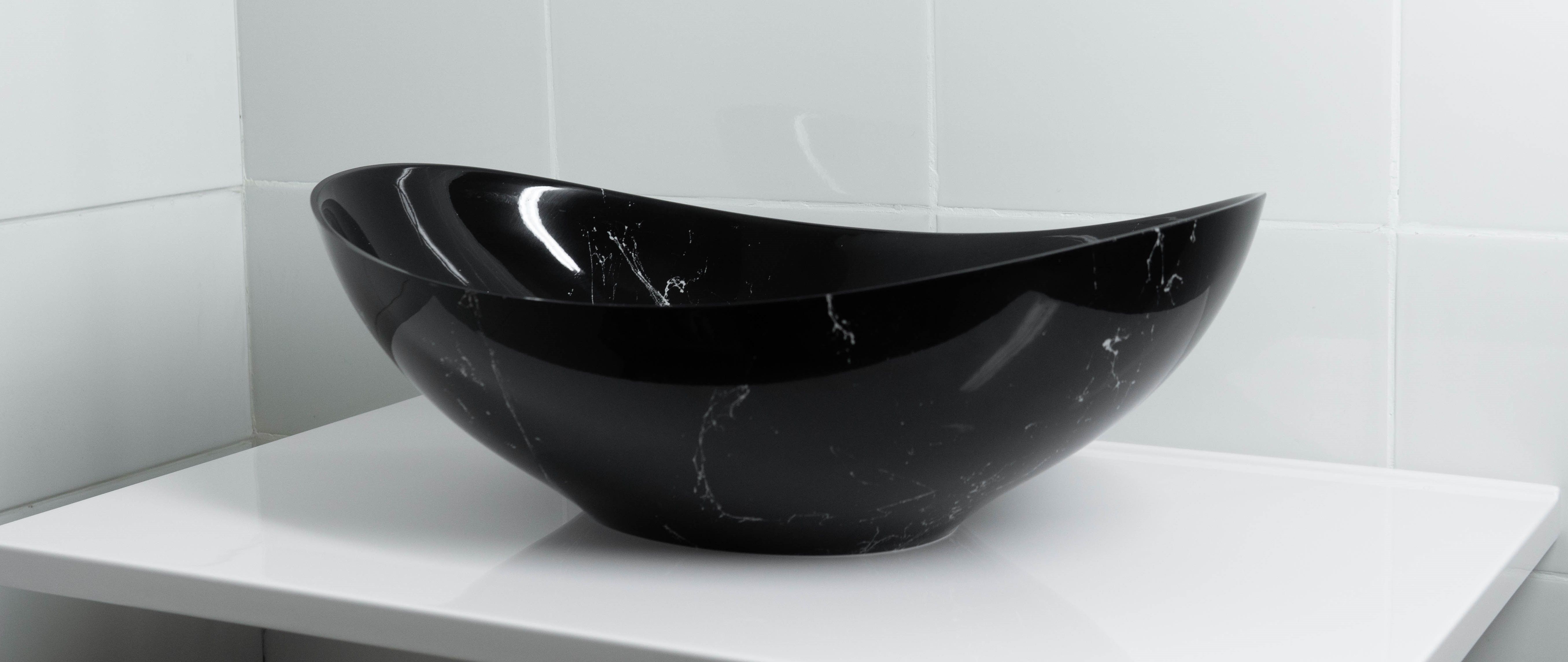 Раковина накладная Орион, черный мрамор