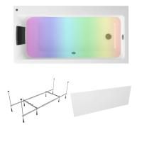 Комплект 5 в 1 Lavinia Boho Catani S4-371216PR, акриловая ванна 160x80 см (правый разворот), усиленный металлический каркас с монтажным набором, мягкий силиконовый подголовник, лицевой экран, хромотерапия