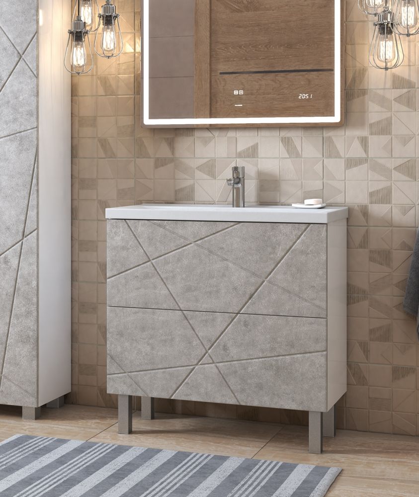 Тумба под раковину напольная VIGO Geometry tn.bsf.GEO.FOS.70.2Y бетон, 70 см, артикул tn.bsf.GEO.FOS.70.2Y бетон