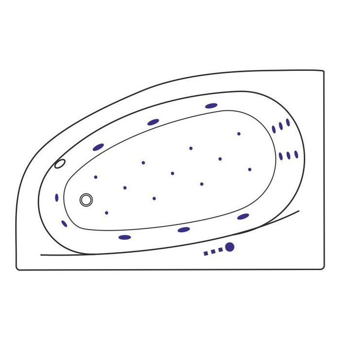 Ванна EXCELLENT Kameleon 170x110 (левая) "ULTRA" (хром)