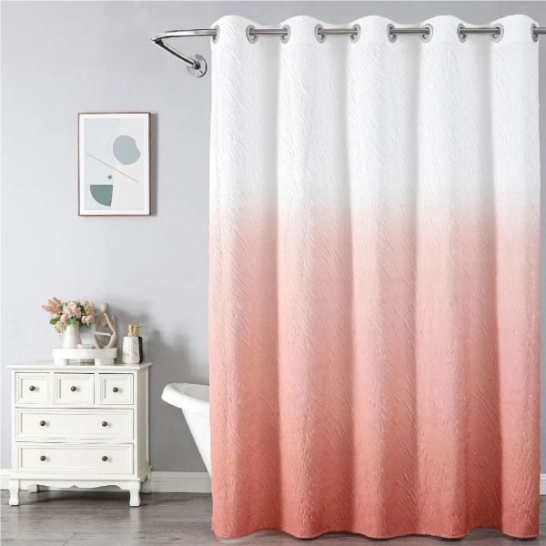 Штора для ванной комнаты Savol SK-FH1820A, белый/розовый