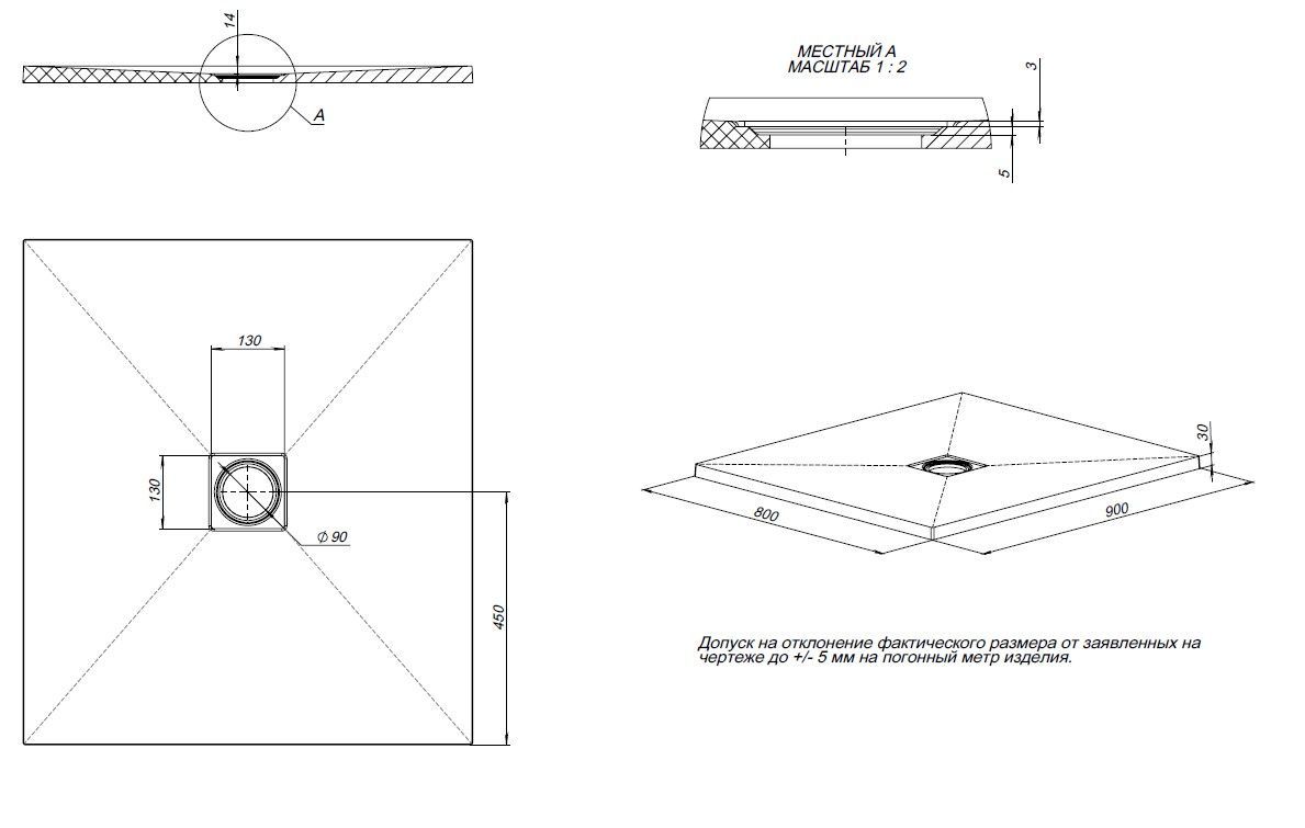 Душевой поддон Allen Brau Priority 90x80 8.31001-BGM синий матовый