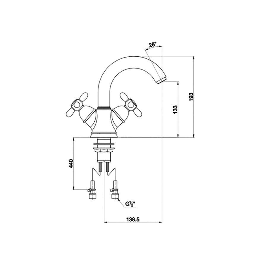 Смеситель для раковины Timo Ritz 0141FN silver
