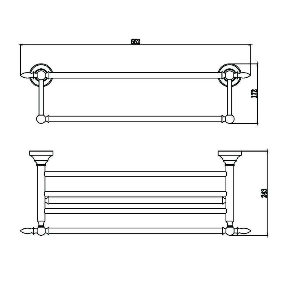 Полка для полотенец Savol S-06845A, хром