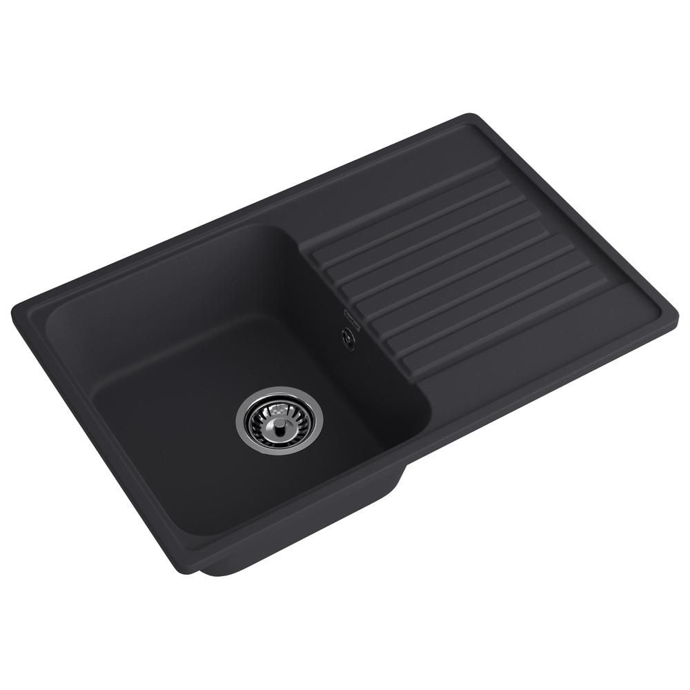 Кухонная мойка GranFest QUARZ 78, черный, артикул 78 черный