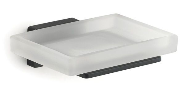 Gedy Atena, настенная стеклянная мыльница, цвет черный матовый