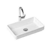 Комплект 2 в 1 Lavinia Boho Bathroom Sink Slim 21510200, накладная фарфоровая раковина 55 см, смеситель с донным клапаном