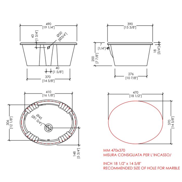 Devon Victorian Раковина встраиваемая на столешницу (49х39 cм), цвет: белый (без логотипа)