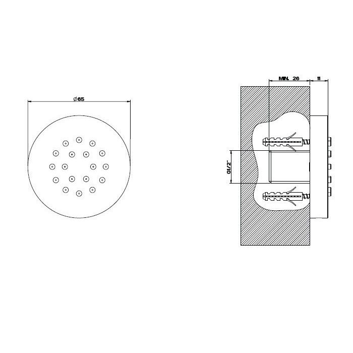 Gessi Боковая форсунка, цвет: хром
