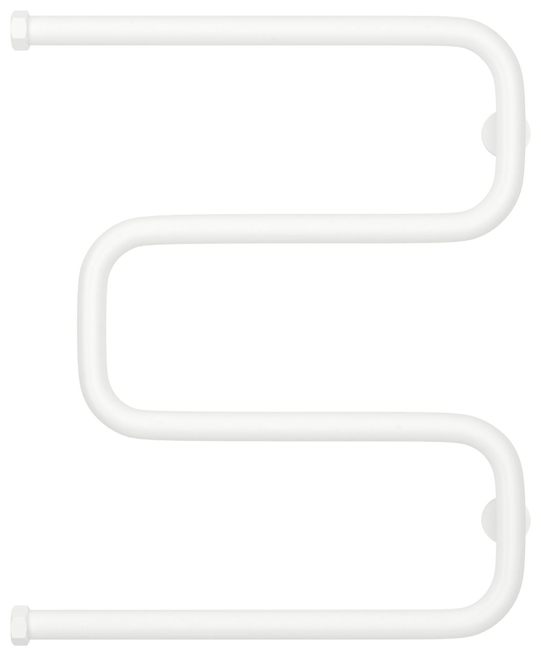 Полотенцесушитель водяной Ш-обр. 600х500 Н. Г. 1" (Матовый белый)