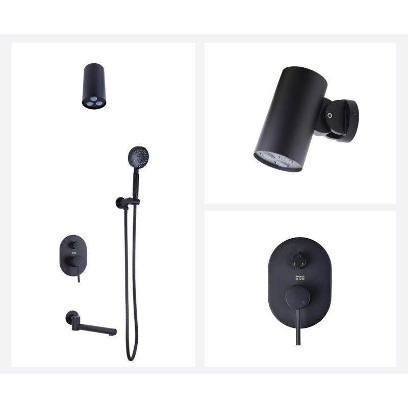 Душевая система встраиваемая Bronze de Luxe SCANDI 14582-501B, черный, артикул 14582-501B
