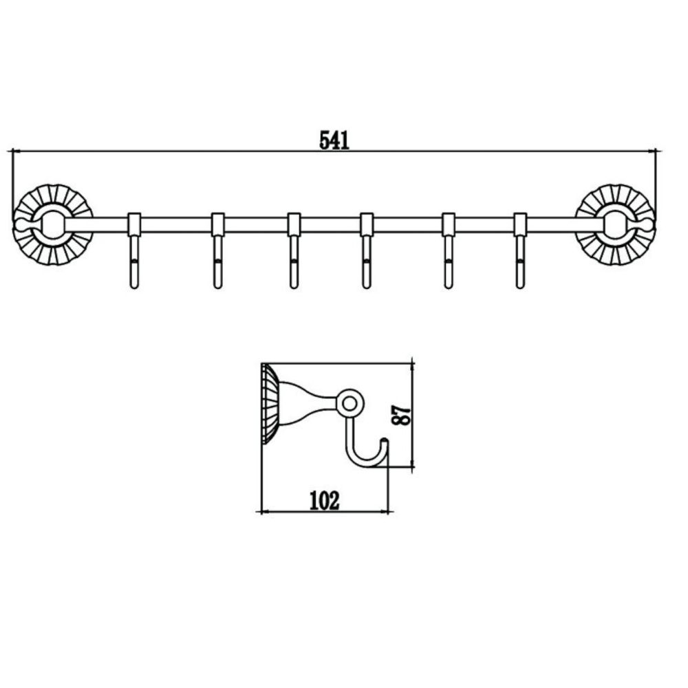 Планка с крючками Savol S-08976C, бронза