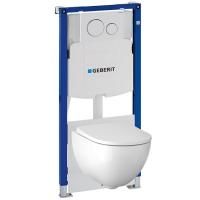 Комплект унитаза с инсталляцией Geberit Acanto 500.301.KJ.A с сиденьем Микролифт и Белой клавишей смыва Комплект унитаза с инсталляцией Geberit Acanto 500.301.KJ.A с сиденьем Микролифт и Белой клавишей смыва