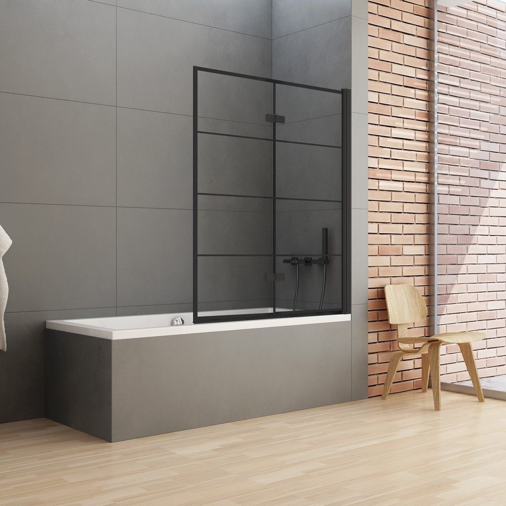 Шторка для ванны NEW TRENDY NEW SOLEO BLACK 100 см P-0050 R (черный)