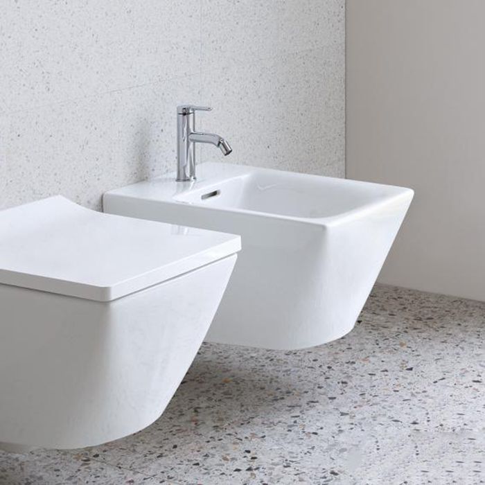 Duravit Viu Биде подвесное 370х570мм , с 1 отв под смеситель, цвет белый , покр. WonderGliss (с креплением Durafix)