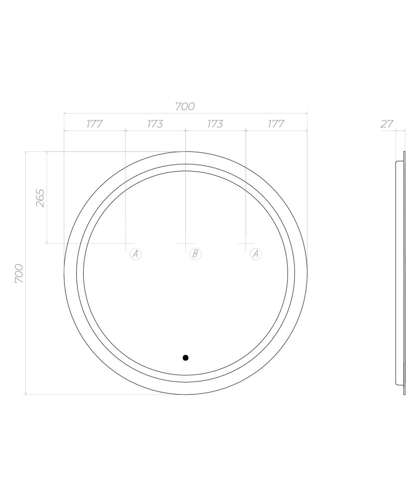Зеркало VIGO Holly z.HOL.70.Classic, 70 см, артикул z.HOL.70.Classic